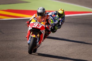 Marquez avant sa chutte à Aragon